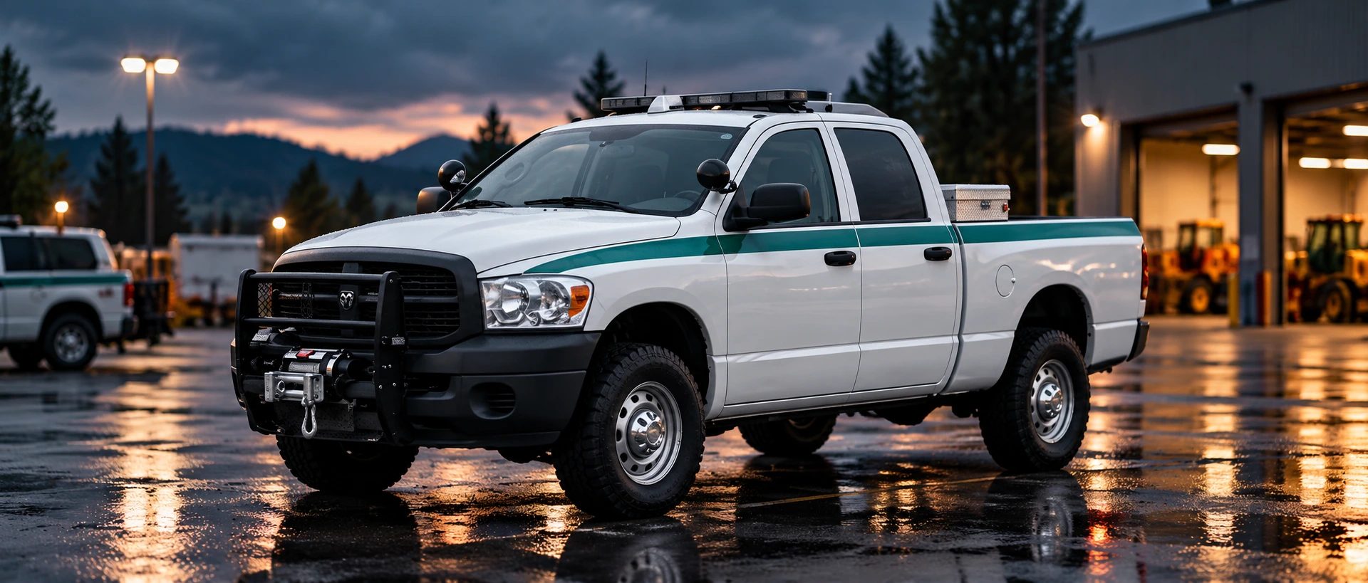 Government fleet pickup equipped for public service